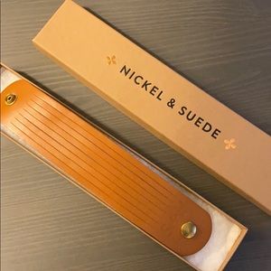 Nickel & Suede Slit Cuff Bracelet